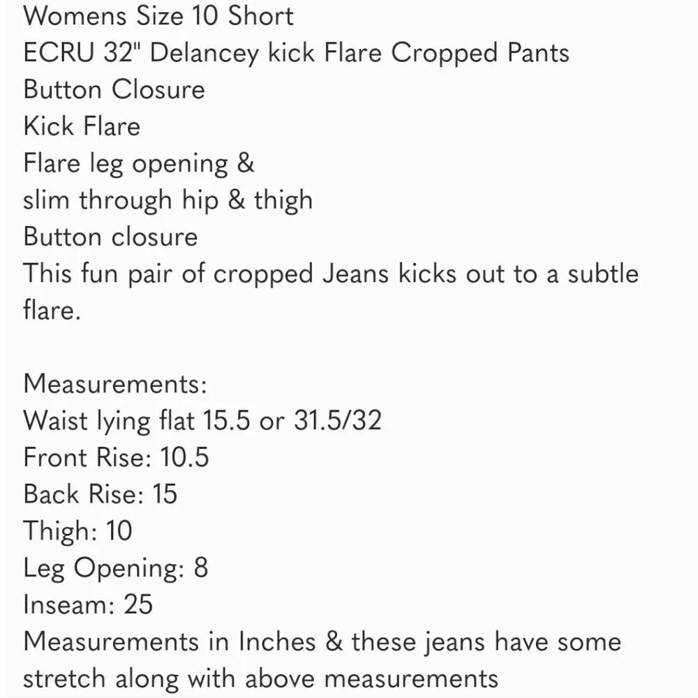 Nine West Delancey kick Flare Cropped Pants Womens 10S High Rise